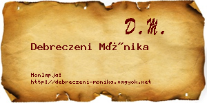 Debreczeni Mónika névjegykártya